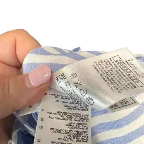 Brooks Brothers Red Fleece Blue White Striped Long Sleeve Shirtdress Size 2