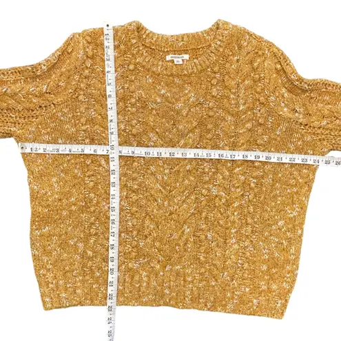 Goodthreads chunky knit mustard cozy Marled Popcorn Stitch Crewneck Sweater XL Yellow