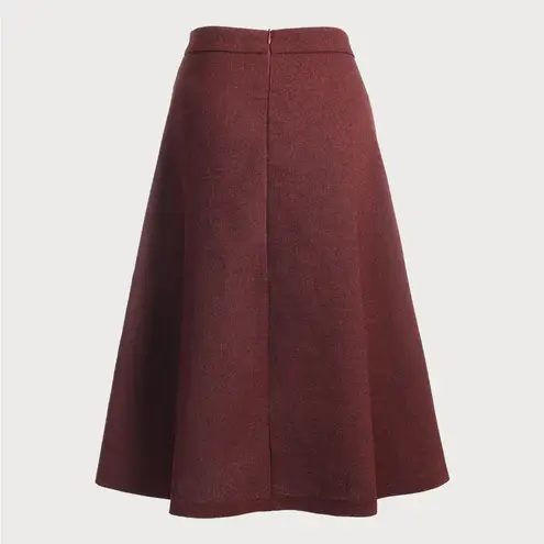 Rihoas Burgundy High Waisted Tweed Skirt Red Size XS