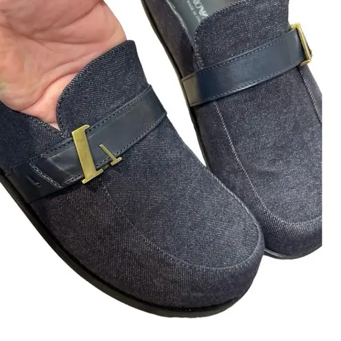 Emporio Armani Men’s Denim Leather Loafers Size 11 Made in Italy