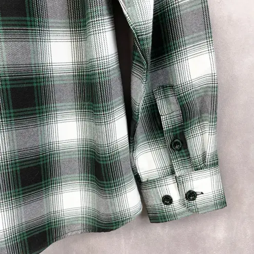 Dixxon Womens Flannel Top Large Callahan Plaid Street Grunge Heritage Overshirt Green