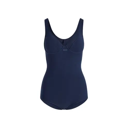 SKIMS Cotton Jersey Underwire Bodysuit in Navy, Size XXS