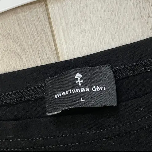 Marianna Deri Top fitted 3/4 sleeve womens Black (large) contemporary classic