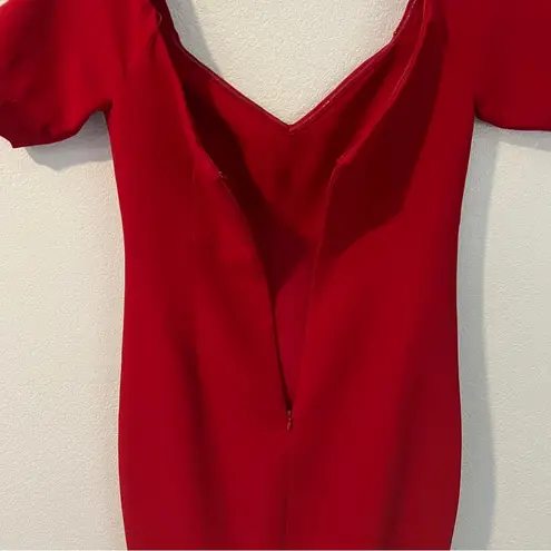 Cinq a Sept Marta Carmine Off The Shoulders Midi Dress Ruffle Hem NWT Size 2 Red