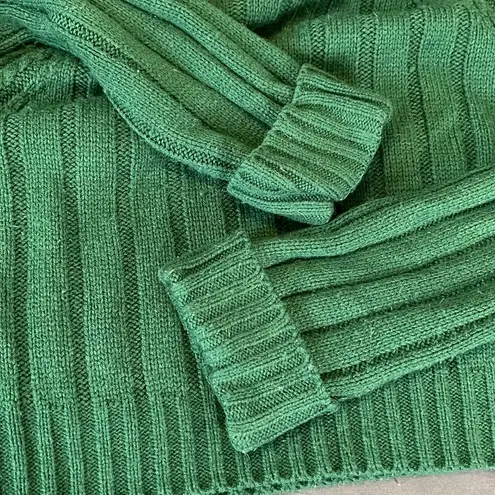 Princess Polly  Cropped Cableknit Turtleneck Sweater Green Size S/M