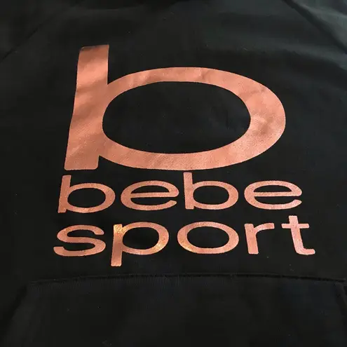 Bebe hooded sweatshirt in black/rose gold size M