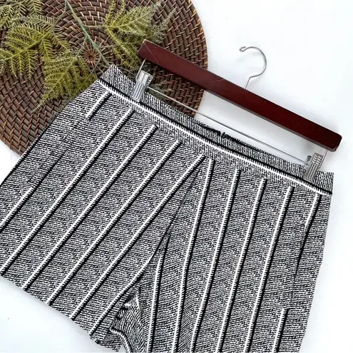 Rachel Rachel Roy Womens Short Skort Black White Stripe Split Front Size 12