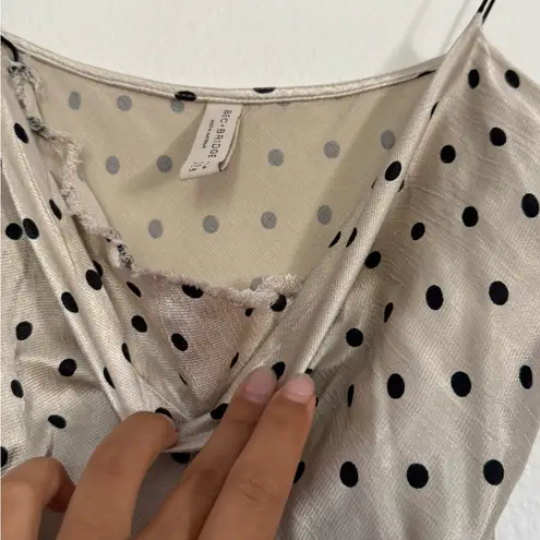 bec + bridge Cream Polka Dot Maxi Dress Gold Size 2