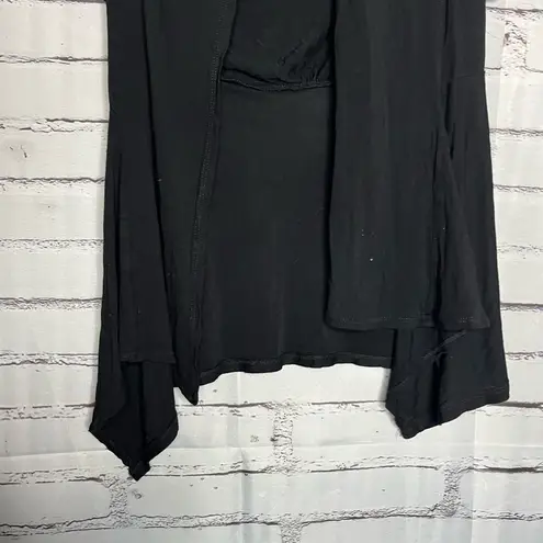 Ambiance Apparel Black Open Front Cardigan S Lightweight Layering Casual minimal