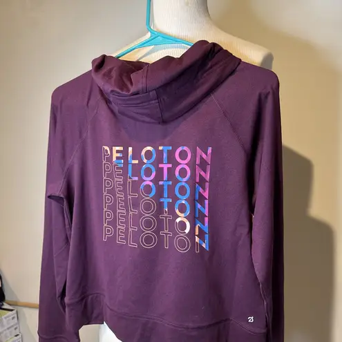 Peloton Women's Long Sleeve Hooded Sweatshirt Burgundy Size S