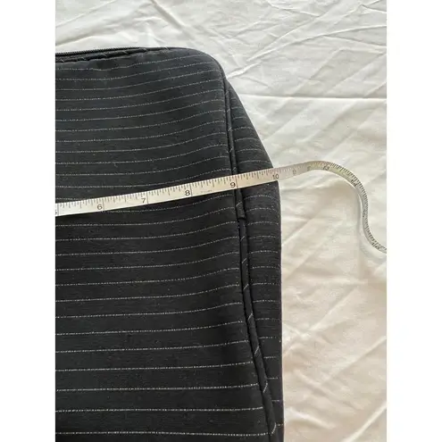 Lancôme Black Pinstripe Train Case Travel Makeup Bag 12x9 Cosmetic Organizer