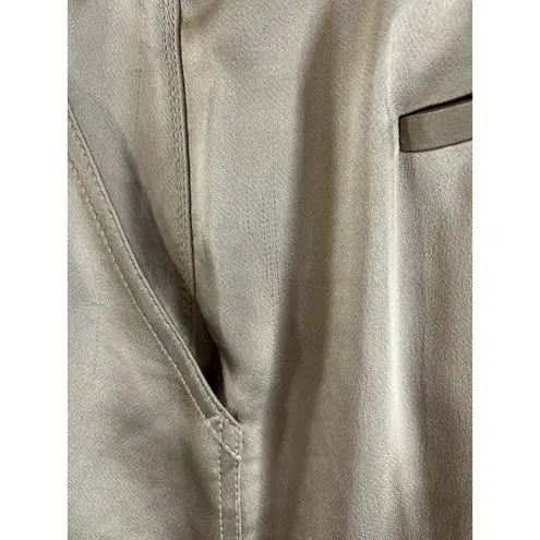 Jonathan Simkhai Carolina Satin Cargo Pant in Nutmeg. Size 4. *with Flaw*