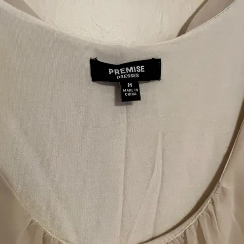 Premise Scoop Neck High Low Beige Cream Dress Lined Size M