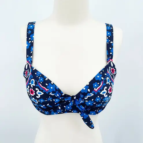 SWIMSUITS FOR ALL Paisley Bow Underwire Bikini Top Size 4