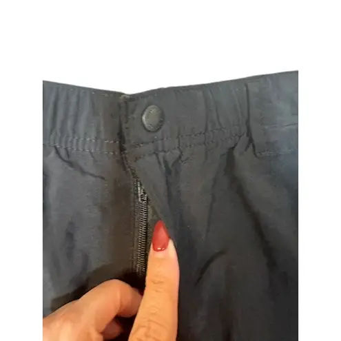 Columbia  Black Nylon Button Zipper Zippered Pocket Running Shorts Women Sz XL