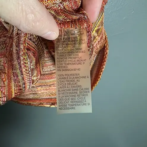 Allison Daley  Women's Orange Earth Tones Knit Top - Size XL - Textured Stripes