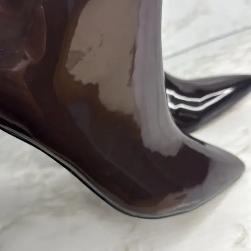 VHNY New York ladies patent leather pointed block heeled boots size 11