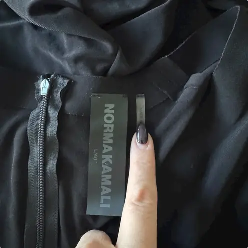 Norma Kamali - Long Sleeve Deep V-Neck Catsuit w/ Footie Slits Sz L