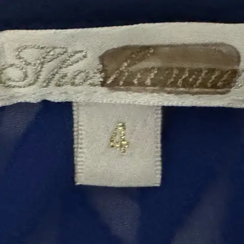 Shoshanna Emmy Designer Dress V-Neck Sleeveless Cobalt Blue Midi Sz 4 MSRP $330