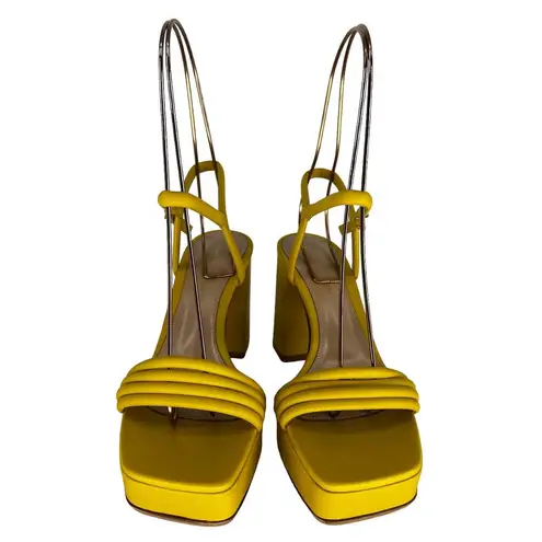 Gianvito Rossi  Lena 70 Leather Platform Sandal In Yellow