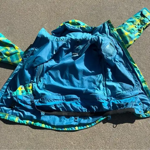 Foursquare Four Square Outerwear blue green yellow plaid ski snowboard jacket