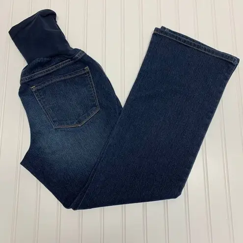 Indigo Blue Over Belly Maternity Jeans Boot Leg Sz XS P