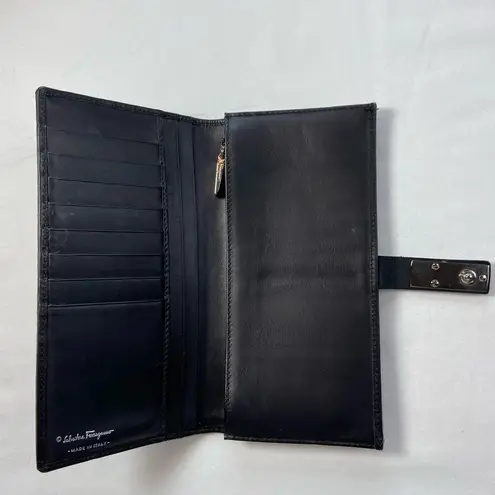 Salvatore Ferragamo Clutch wallet, silver tone metal