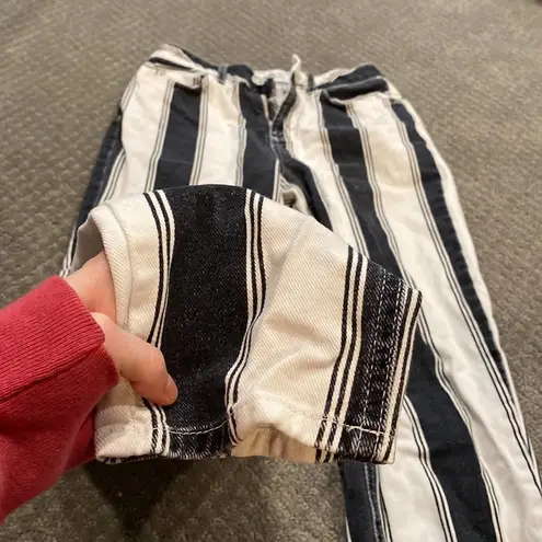 BDG  Urban Outfitters High Waisted Black and White Striped Mom Jeans