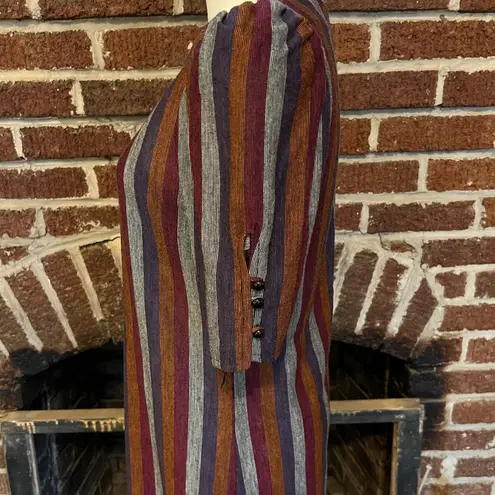 VINTAGE Striped Multicolor Midi Dress Purple