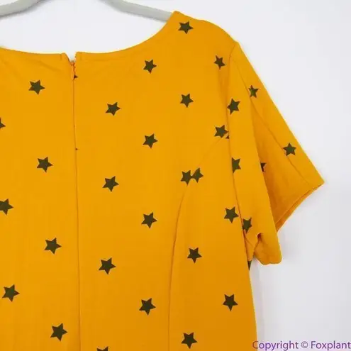 Unique Vintage Gwynnie Bee Yellow Star Print Fit-And-Flare Dress, 0X