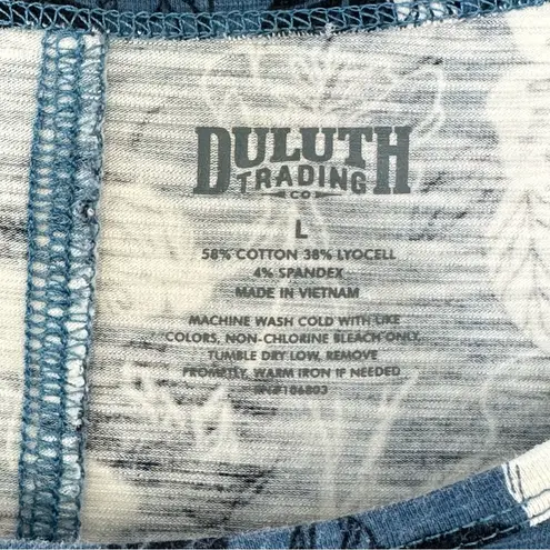 Duluth Trading Co. To 'n' Flow Floral Stretchy Knit Maxi Dress Blue Sz L Size L