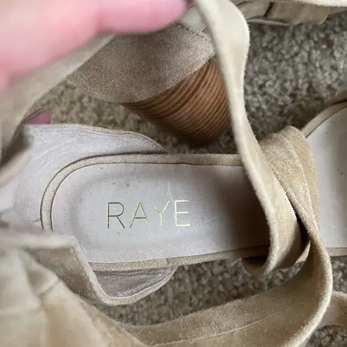 Raye  x Revolve Suede Wrap Tie Mia Tan Heels - 6