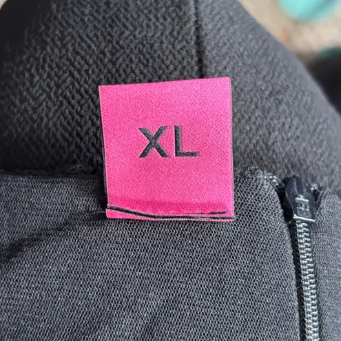 Save The Queen Italia Black Gray Tweed Colorblock Sheath Dress XL Square Neck Size M