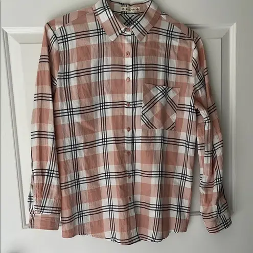 Miss Love Pink and White Button Down Shirt