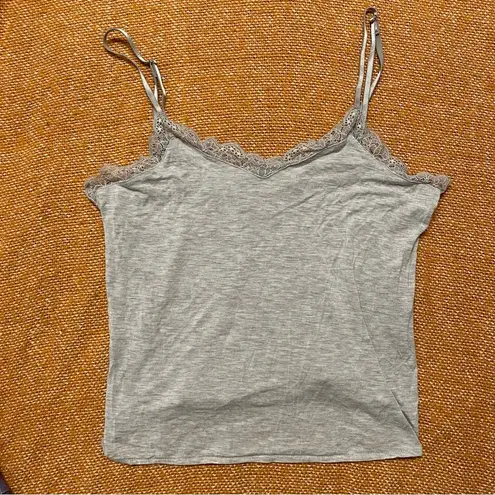 Gray Lace Trim Tank Size XS