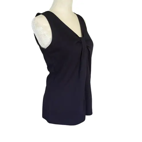 Talbots women's size P navy blue sleeveless v-neck stretchy tank top summer new