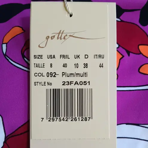 Gottex One Shoulder One Piece Swimsuit Size 8 Plum Floral NEW NWT