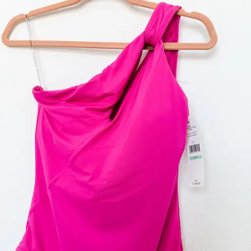 Carmen Marc Valvo One Shoulder Pink Swimsuit Size 8 Pink NWT Beach Resort Summer