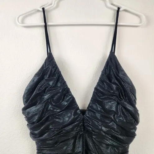 Retrofête Retrofete Mini Black Ruched Dress Sleeveless V Neck Size XS? Sample