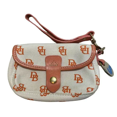 Dooney & Bourke  Wristlet Orange Rust Wallet Signature Logo Cream Strap - Image 39