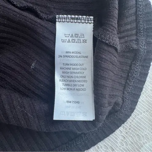 Tahari Women's Ribbed Black Tank Top Size S Minimalist Staple Piece