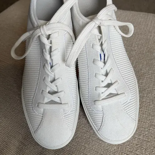 Rothy's The Lace Up Shoes Women's Size 11W Bright White VERY CLEAN Barely Worn