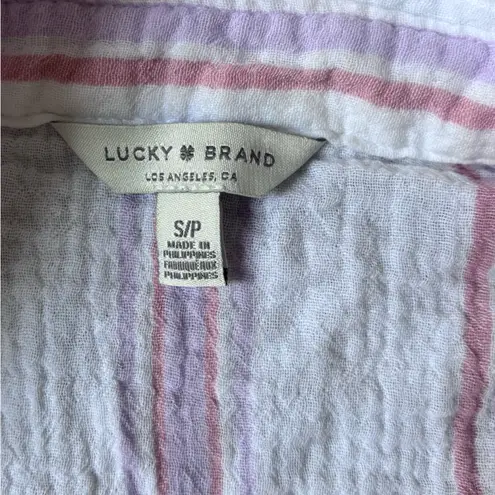 Lucky Brand 100% Cotton Striped Button-Up Shirt
