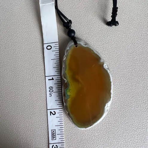 Vintage Agate Crystal Pendant Brown