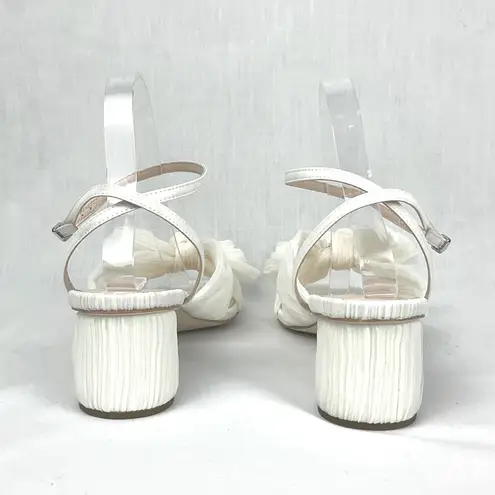 Loeffler Randall Camellia Knot Sandal Ankle-Strap Heeled Pearl Sz 12 New