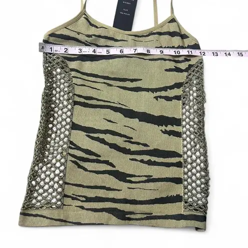 Y2K Tiger Print Mesh Tank Green Size undefined