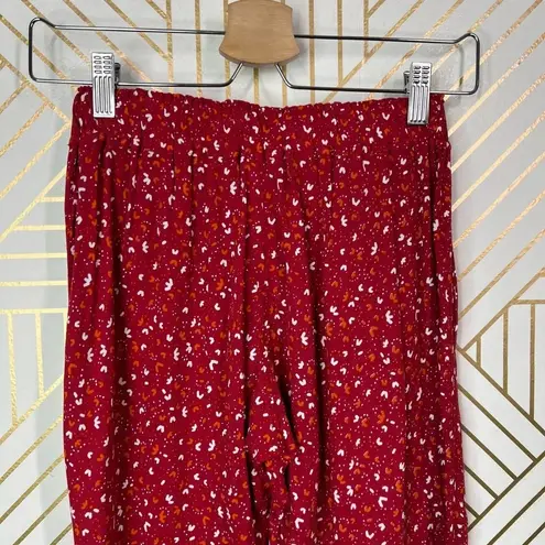 Poupette St Barth Red Sky Rayon Georgette Foe Printed Pants Size US XS