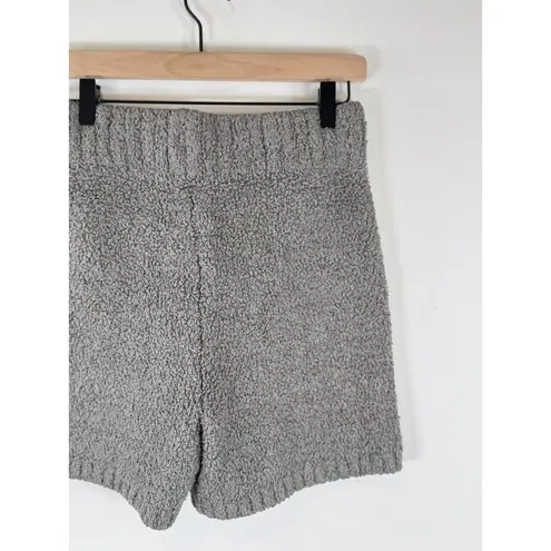 SKIMS Womens Shorts Gray Cozy Knit Boucle High Waisted Ribbed Pull On Size S/M