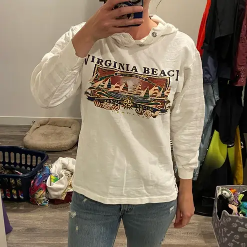 Vintage Y2k Virginia Beach travel destination tourist graphic tee hoodie small