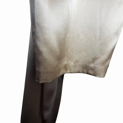 Bloomingdale's Womens 100% Silk Satin Pants 18W Champagne Quiet Luxury Pull On Tan
